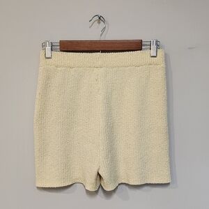 High-Waist Sweater Butter Yellow Knit Women's Shorts Daisy Dukes Size Small Sexy